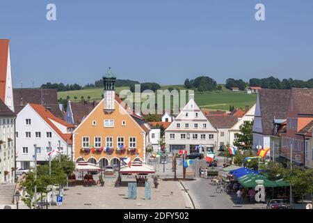 geography / travel, Germany, Bavaria, Ottobeuren, marketplace in Ottobeuren, Swabia, Lower Allgäu, All, Additional-Rights-Clearance-Info-Not-Available Stock Photo
