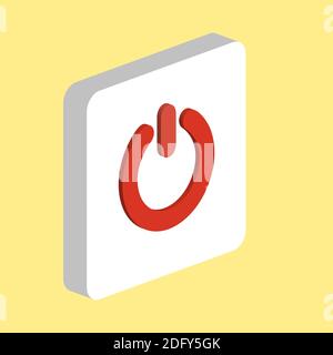 Power Simple vector icon. Illustration symbol design template for web mobile UI element. Perfect color isometric pictogram on 3d white square. Power i Stock Vector