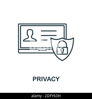 Privacy icon. Line style element from gdpr collection. Thin Privacy icon for templates, infographics and more Stock Vector