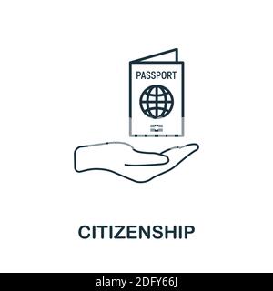 Citizenship icon. Line style element from life skills collection. Thin Citizenship icon for templates, infographics and more Stock Vector