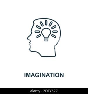 Imagination icon. Line style element from life skills collection. Thin Imagination icon for templates, infographics and more Stock Vector