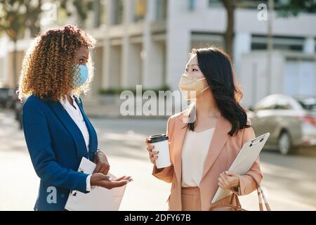 Businesswomen discussing project Stock Photo
