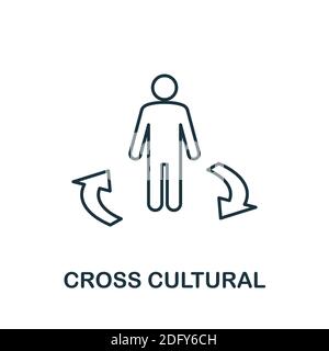 Cross Cultural icon. Line style element from life skills collection. Thin Cross Cultural icon for templates, infographics and more Stock Vector