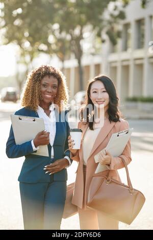 Young smiling female entrepreneurs Stock Photo