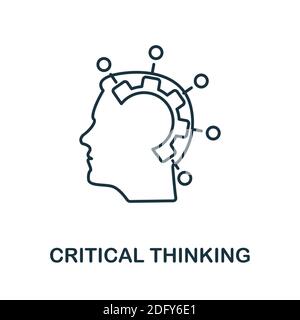 Critical Thinking icon. Line style element from life skills collection. Thin Critical Thinking icon for templates, infographics and more Stock Vector