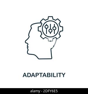 Adaptability icon. Line style element from life skills collection. Thin Adaptability icon for templates, infographics and more Stock Vector