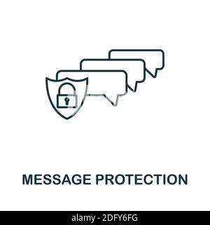 Message Protection icon. Line style element from gdpr collection. Thin Message Protection icon for templates, infographics and more Stock Vector