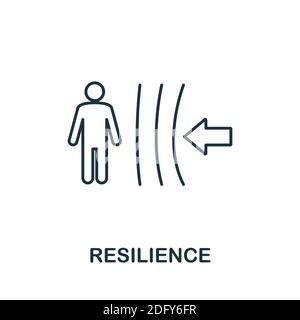 Resilience icon. Line style element from life skills collection. Thin Resilience icon for templates, infographics and more Stock Vector