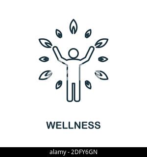 Wellness icon. Line style element from life skills collection. Thin Wellness icon for templates, infographics and more Stock Vector