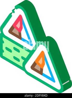 sushi roll delicious dish isometric icon vector illustration Stock Vector