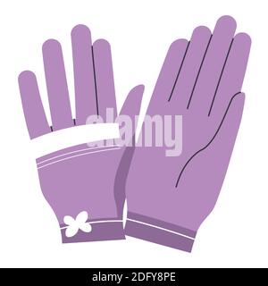 Feminine gloves with floral decoration, clothes Stock Vector