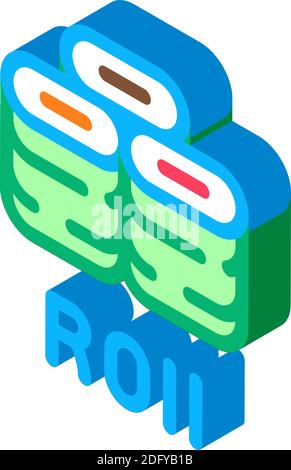 sushi roll dish isometric icon vector illustration Stock Vector