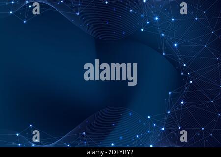Abstract plexus background with connected lines and dots. Wave flow. Plexus geometric effect Big data with compounds. Lines plexus, minimal array Stock Photo