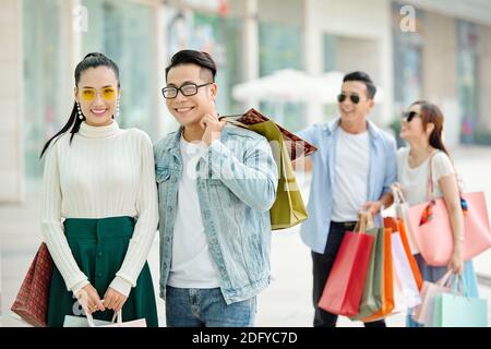 Smiling shopping couple Stock Photo