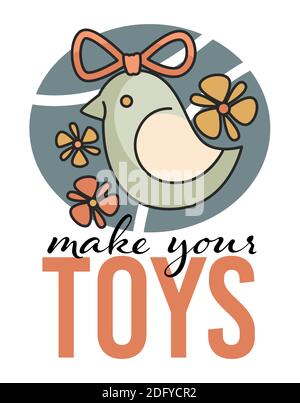 Make your toys classes and workshop label vector Stock Vector