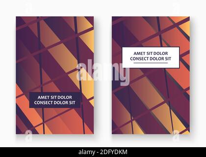 Creative cover frame design vector illustration. Neon blurred gradient burgundy colors abstract template invitation. Colorful striped lines pattern ge Stock Vector