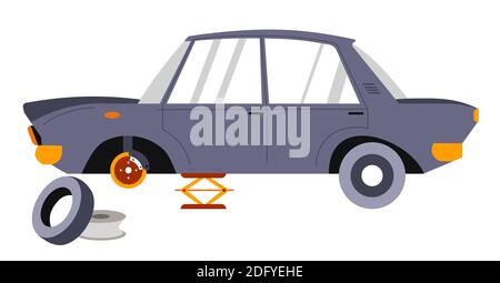 Car services and repairing of vehicles transport Stock Vector