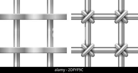 Metal prison bars isolated vector illustration on white background. Stock Vector
