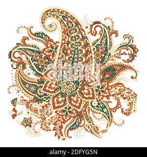 Paisley Damask ornament. Isolated Vector illustration Stock Vector