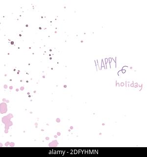 Pastel smooth light pink, purple shades splatters watercolor hand-painted isolated on white background. Abstract vector artistic used as being an elem Stock Vector