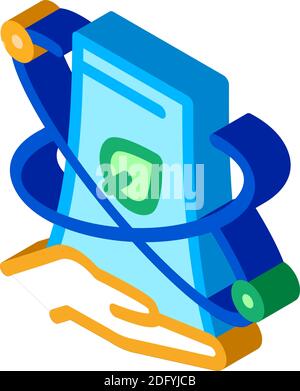 smartphone nfc isometric icon vector illustration color Stock Vector