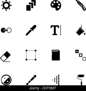 Image icon - Expand to any size - Change to any colour. Perfect Flat Vector Contains such Icons as tuning, palette, eraser, stationery knife, sd card, Stock Vector