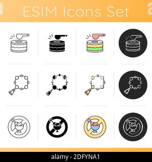 Muslim religious traditions icons set Stock Vector