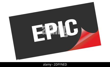 EPIC text written on black red sticker stamp. Stock Photo
