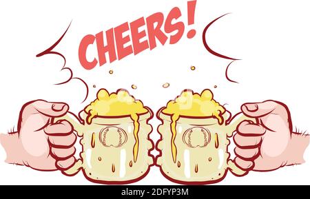 Beer glass, mug, bottle Vector illustration Stock Vector