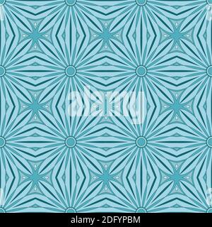 Ethnic seamless vector pattern. Blue flower mandalas. Can be used for design of fabric, covers, wallpapers, tiles. Stock Vector