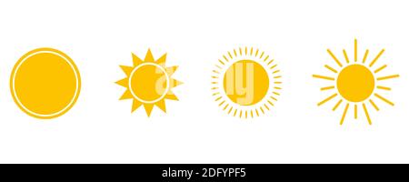 Solar icons. Set of sun images on a white background. Solar symbols.Vector Stock Vector