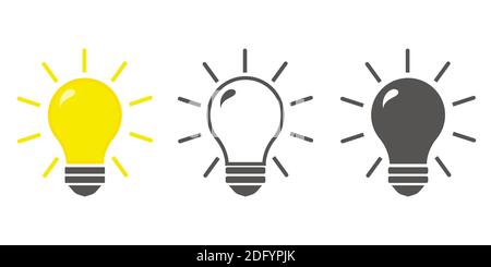 Light bulb icon. Line, solid and filled outline colorful version, outline and filled vector sign.  Stock Vector