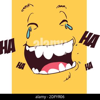 Laugh emoji face icon vector image Stock Vector