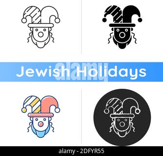Purim celebration icon Stock Vector