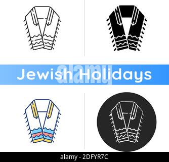 Tallit and tzitzit icon Stock Vector