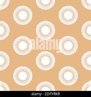 Ethnic seamless vector pattern. Brown flower mandalas. Can be used for design of fabric, covers, wallpapers, tiles. Stock Vector