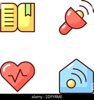 Mobile interface RGB color icons set Stock Vector