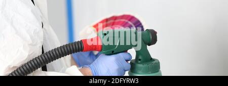 Concentrated foreman at work Stock Photo