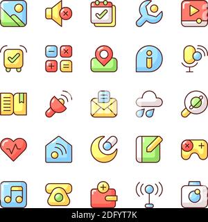 Interface RGB color icons set Stock Vector