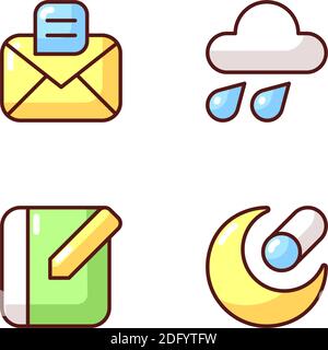 Mobile interface RGB color icons set Stock Vector