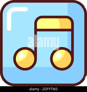 Music app RGB color icon Stock Vector