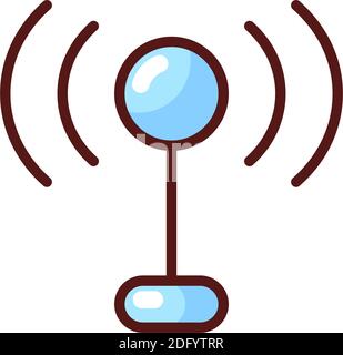 Mobile networks app RGB color icon Stock Vector
