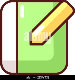 Notebook app RGB color icon Stock Vector