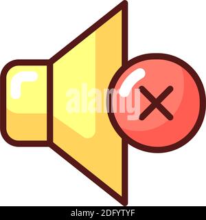 Silent mode setting RGB color icon Stock Vector
