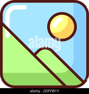 Photo gallery app RGB color icon Stock Vector