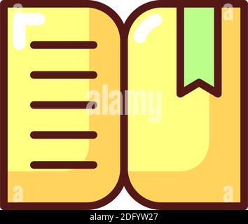 Book reader app RGB color icon Stock Vector