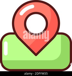 Maps app RGB color icon Stock Vector