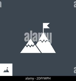 Mountains related vector glyph icon. Stock Vector