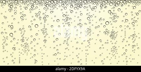 sparkling bubbles of champagne on a background of champagne Stock Vector