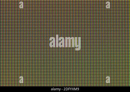 Closeup RGB led diode of LED TV and LED monitor screen display panel. Stock Photo